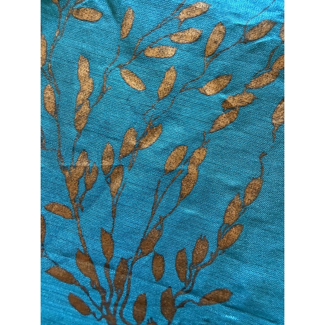 1960s Vintage Vera Neumann Pure Silk Scarf, Turquoise and Bronze Botanical Print, Signed Vera, 16" X 16" For Sale - Image 5 of 6