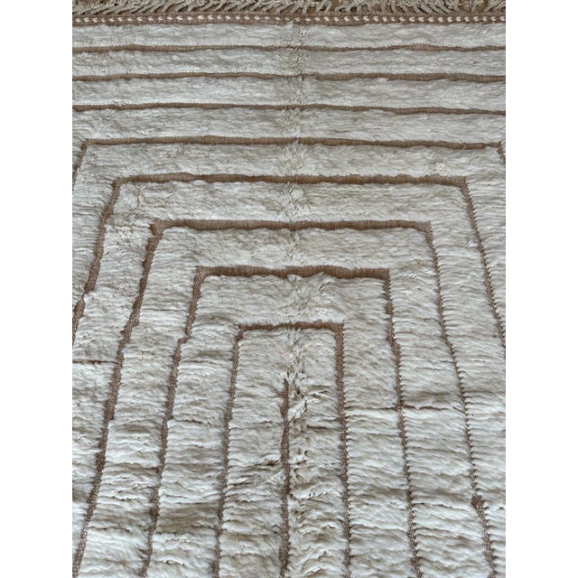 Vintage Moroccan Rug by Berber Tribes of Morocco, cream color, off white, tan For Sale - Image 10 of 10