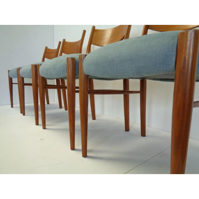 Italian Oak Chairs, 1950s, Set of 4 For Sale - Image 4 of 9