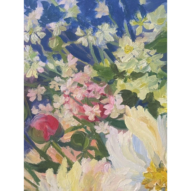Ivanna Hamuliak Floral Still Peony Original Oil Painting on Canvas Still Life For Sale - Image 4 of 7