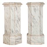 Pair of Faux-Marble Painted Pine Columns, Early 20th Century For Sale