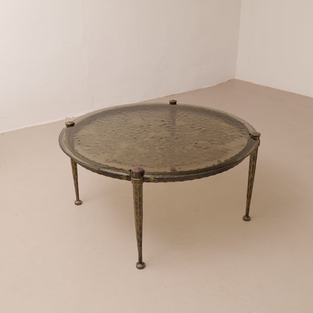 Large Round Brutalist Table in the style of Lothar Klute, 1980s, in Very Good conditions. Designed 1980 to 1989 This piece...