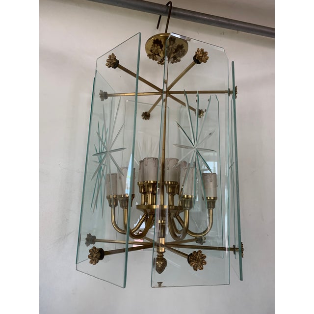 Art Deco Large Wall Lamps and Chandelier with 12 Lamps, 1970s, Set of 3 For Sale - Image 18 of 18