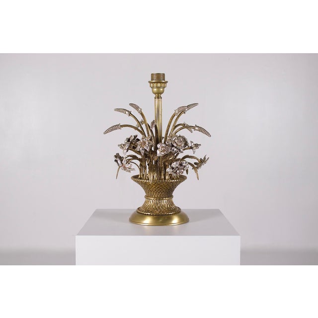 Metal Table Lamp in Brass and Silver-Plated Metal, 1970s For Sale - Image 7 of 7