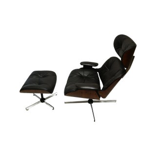 Selig/Plycraft Eames Style Chair and Ottoman Set For Sale