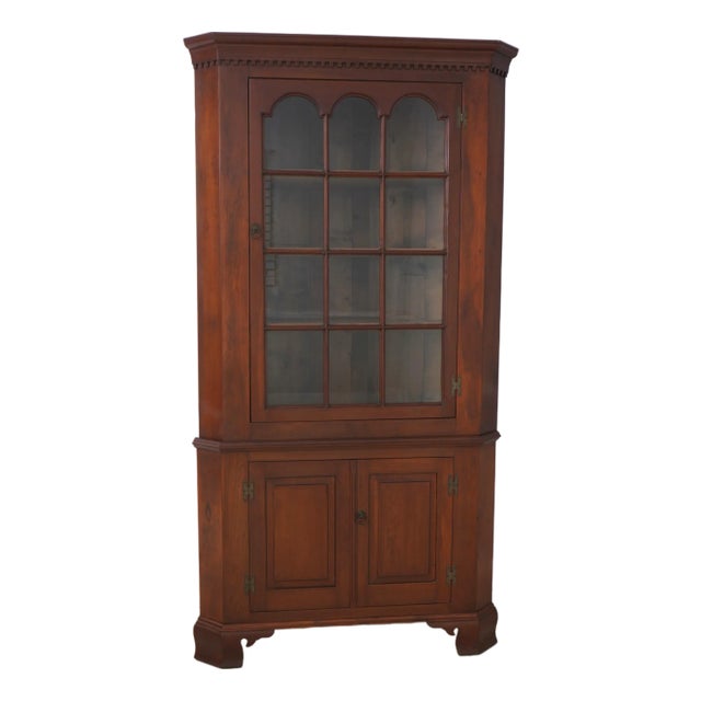 Antique American Cherry Country Chippendale Corner Cabinet For Sale