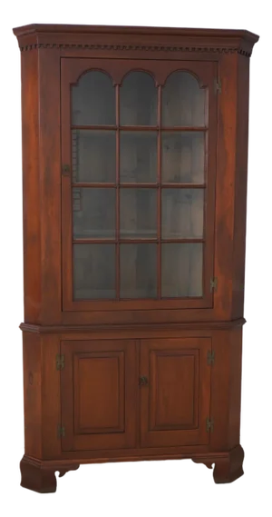 Antique American Cherry Country Chippendale Corner Cabinet