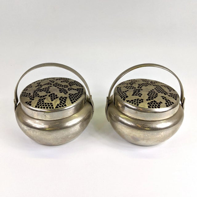 19th Century White Brass Hand Warmers - a Pair For Sale - Image 10 of 10