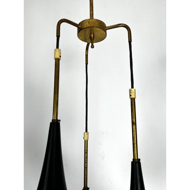 Mis-Century Stilnovo Pendant with Three Lights from Sciolari, Italy, 1950s For Sale - Image 6 of 15