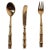 Vintage Brass and Faux Bamboo Flatware Dessert Set, 1970s, Set of 36 For Sale - Image 15 of 15