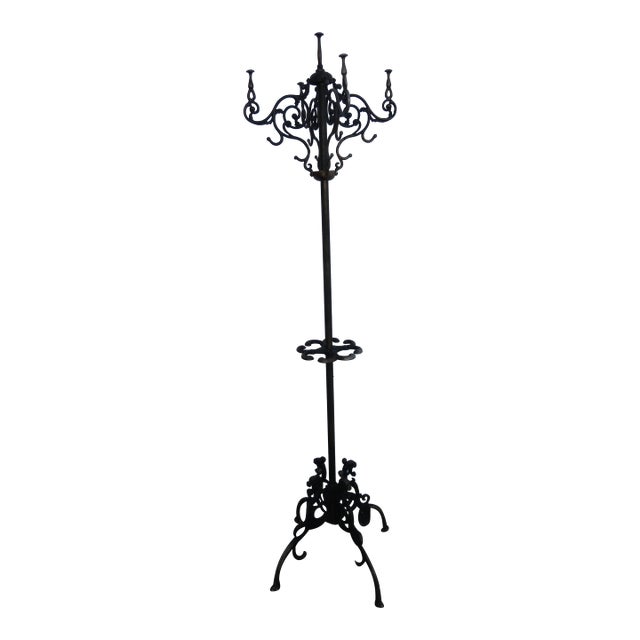 Victorian Late 1800s Tall Coat Hat Rack Umbrella Stand 6629 For Sale