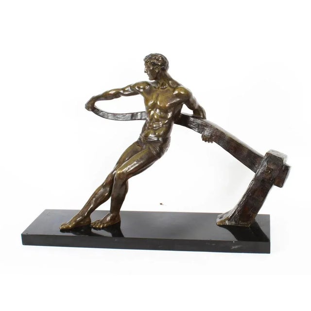 1920s Maurice Guiraud-Rivière, Art Deco Figure of a Riverman, 1920s, Bronze For Sale - Image 5 of 12