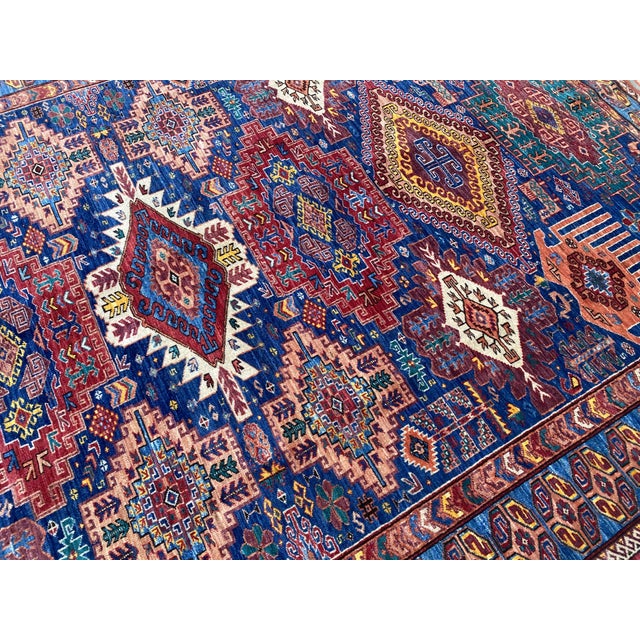 Vintage Baluch Wool Area Rug, Tribal Medallion Pattern For Sale - Image 4 of 8
