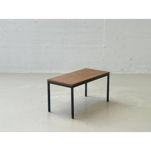 Black Vintage Minimalist Table in Wood Veneer with Steel Frame, 1980s For Sale - Image 8 of 16