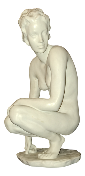 Female Nude the Squatting Woman by Fritz Klimsch for Rosenthal, 1920s