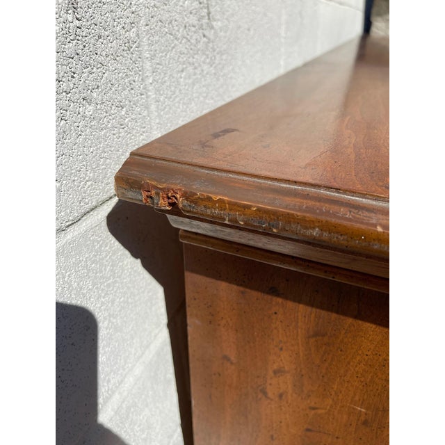 Wood Vintage Antique Wood Dresser Buffet Media Console Changing Table Chest Drawers For Sale - Image 7 of 10