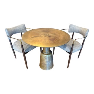 Mr Brown London Brass Pedestal Table For Sale