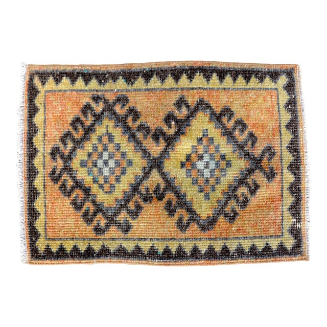 Vintage Mid Century Geometric Rug For Sale