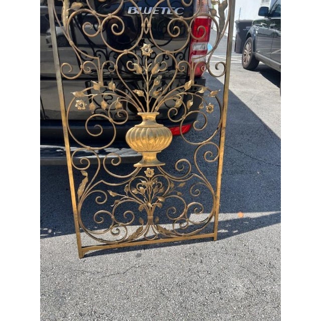 Early 20th Century Pair of 7ft Tall 64 Wide Bronze Gates For Sale - Image 9 of 14