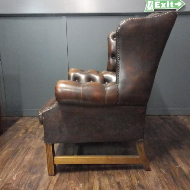 Vintage Chesterfield Wingback Club Chair, 1970s For Sale - Image 11 of 17