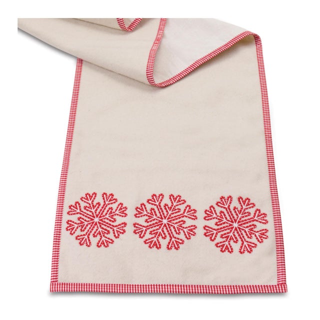 Celebrate the season with a touch of elegance and warmth with our Embroidered Snowflake Table Runner. Measuring 72"L x...