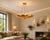 Contemporary Solid Brass Lotus Pendant Light With Sculptural Layered Petals and Elegant Chain Suspension For Sale - Image 3 of 7