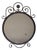 Vintage Round Wall Mirror with Black Wrought Iron Frame, 1970s For Sale