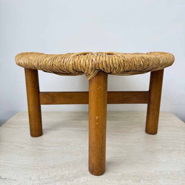 1970s Italian Rush Stool attributed to Lorenzo Forges Davanzati, 1960s For Sale - Image 5 of 16