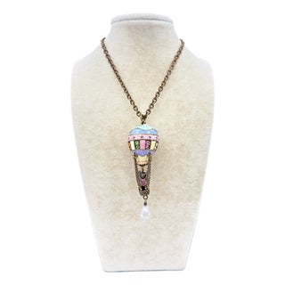 Vintage Kirk’s Folly Guardian Angel Hot Air Balloon Necklace • Mint With Tag For Sale