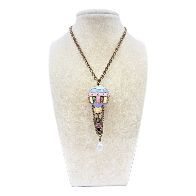 Vintage Kirk’s Folly Guardian Angel Hot Air Balloon Necklace • Mint With Tag For Sale