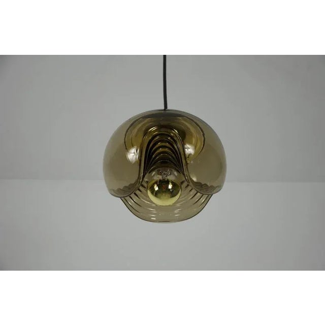 Amber Glass Pendant Lamp attributed to Koch & Lowy for Peill and Putzler, 1960s For Sale - Image 6 of 12