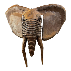 Metal Elephant Head Sculpture by by Renown Kenyan Artist Kioko Mwitiki