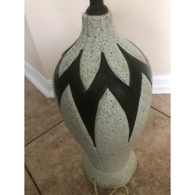 Mid 20th Century Mid-Century Modern Ceramic Painted Blue and Green With Gold-Colored Flecks Table Lamp For Sale - Image 5 of 9