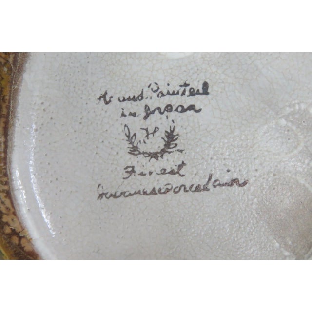 Ceramic Japanese Porcelain Moriage Daikuko Kamotsuru Sake Bottle Decanter For Sale - Image 7 of 11