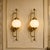 Pair Vintage Art deco light Old Lamp Wall Sconces Fixture Brass & Milk Glass Shade Ship Light Excellent Working Condition...