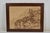 French school from the beginning of the 20th century. Ink drawing representing an ancient village on the edge of a lake...