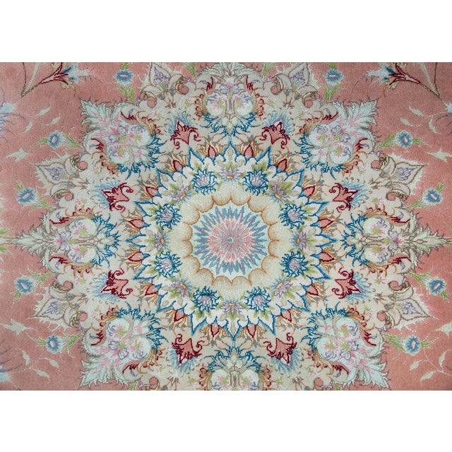 Vintage Silk Persian Tabriz Rug For Sale - Image 13 of 15