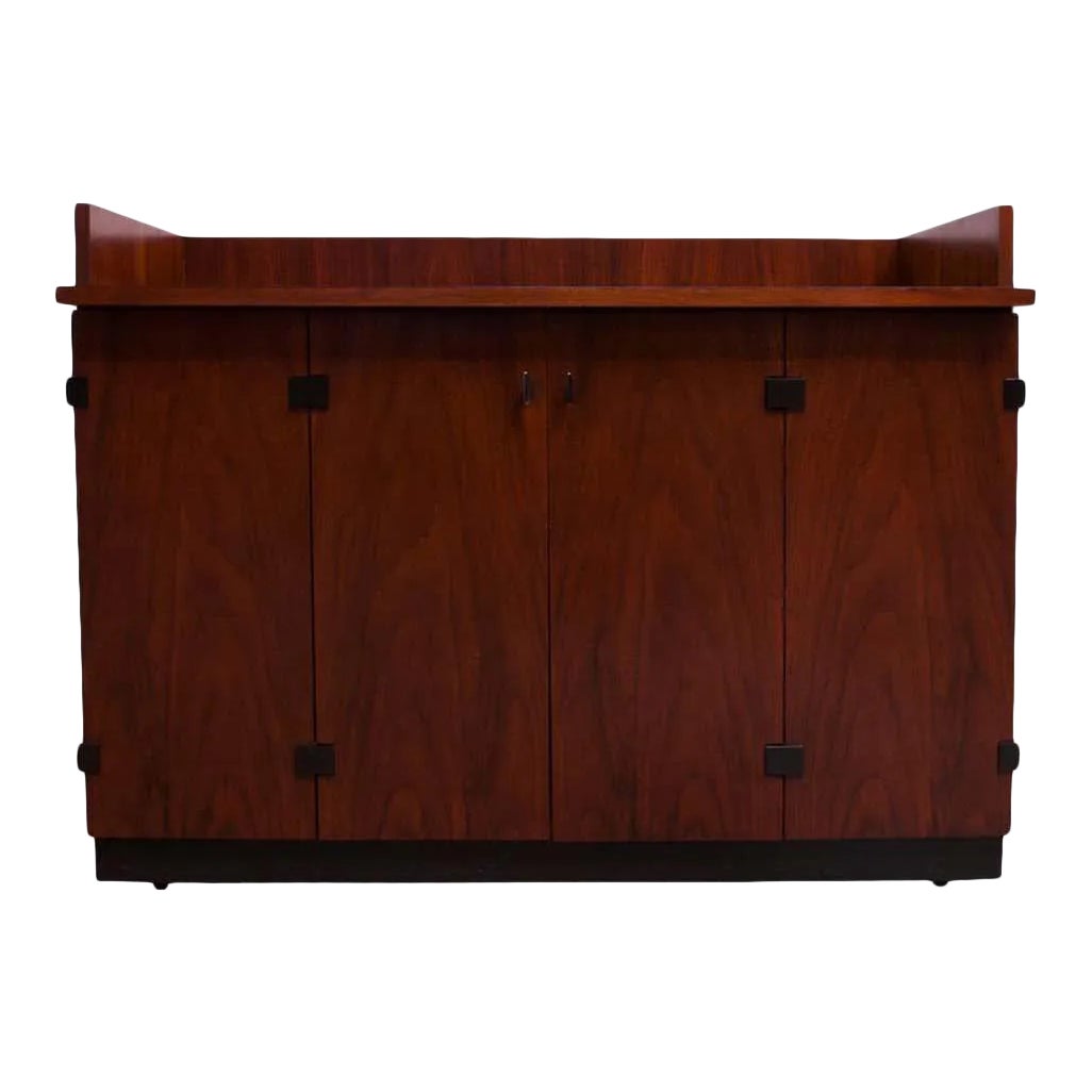 MidCentury Modern Walnut Bar Cart / on Casters by Milo