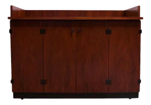 Mid-Century Modern Walnut Bar Cart / Cabinet on Casters by Milo Baughman
