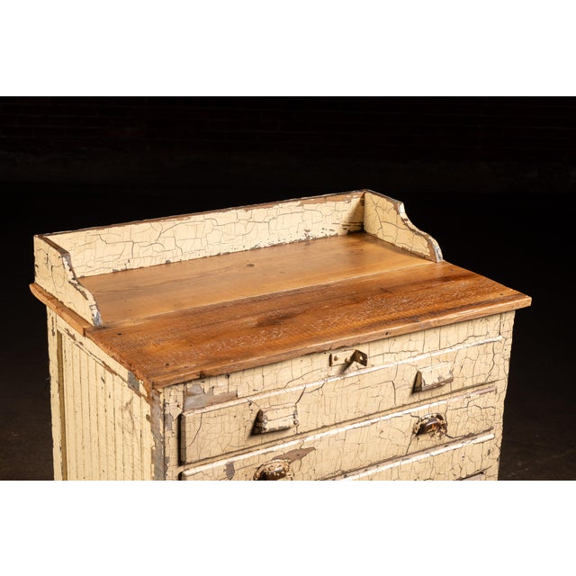 Early 20th Century Chippy Painted Industrial Cabinet For Sale In Chicago - Image 6 of 14