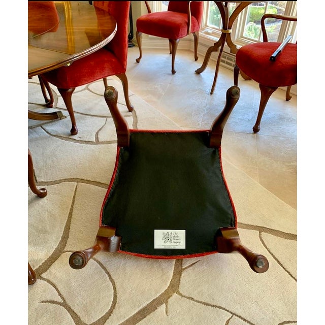 Textile Set of 10 Queen Anne Style Dining Chairs, Velvet by Charles Stewart Company For Sale - Image 7 of 8