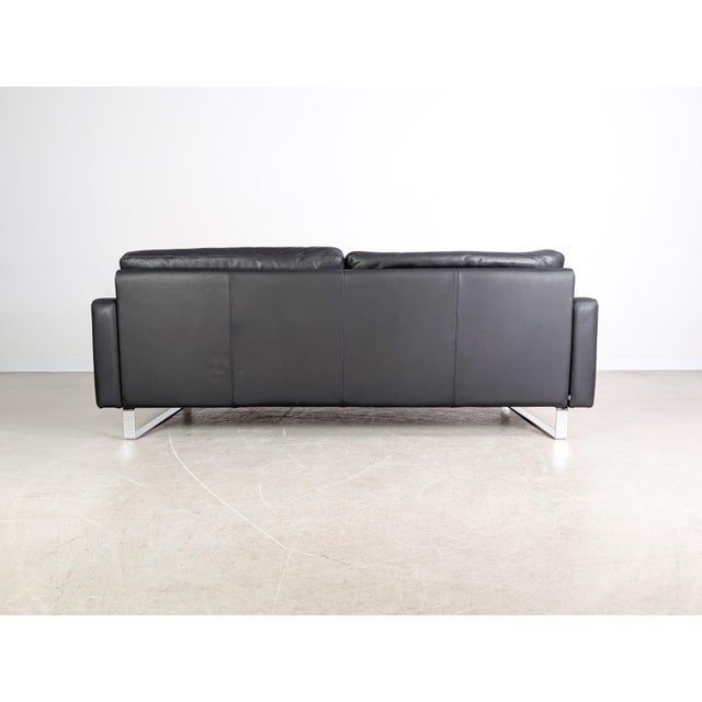 Conseta Three-Seater Sofa in Black Leather from Cor For Sale - Image 9 of 11
