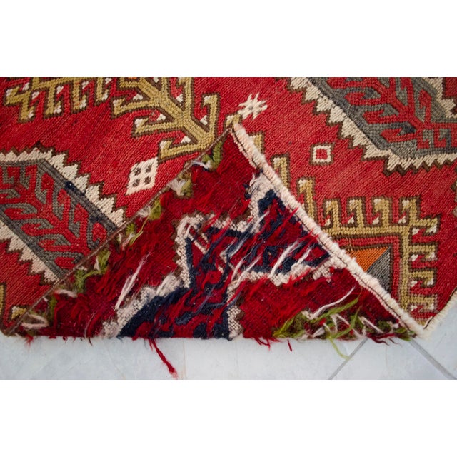 1960s Vintage Sumac Weave Turkish Kilim Rug For Sale - Image 10 of 14