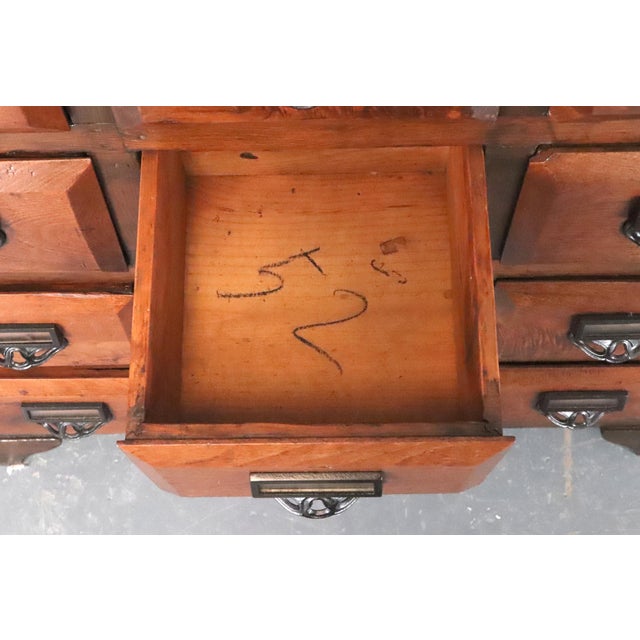 19th Century Pine & Black Walnut Apothecary Cabinet For Sale - Image 9 of 14