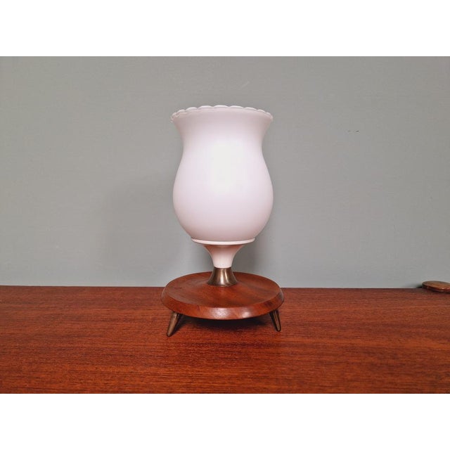 Mid-Century Modern Opaline Glass Tripoid Table Lamp, 1960s For Sale - Image 3 of 17