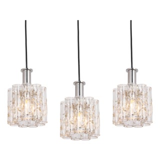 Petite Murano Tubes 1 of 5 Pendant Lights by Doria, 1970s For Sale