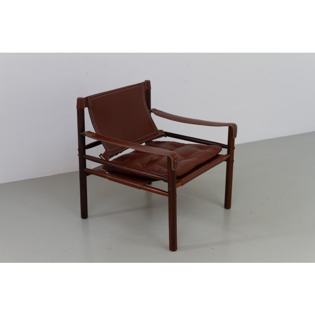 Animal Skin Brown Sirocco Safari Lounge Chair in Rosewood by Arne Norell for Aneby Mobler, Sweden, 1970s For Sale - Image 7 of 18