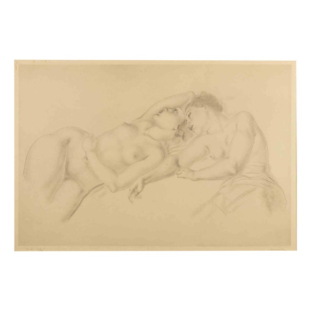Leonard Tsuguharu Foujita, Les Amies, Etching, 1930 For Sale