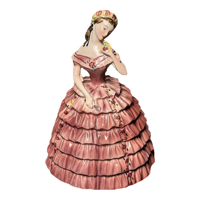 Circa 1948 American Goldscheider Everlast Corp. Ceramic Quadrille Woman Figurine by P. Porcher For Sale