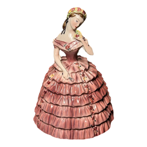 Circa 1948 American Goldscheider Everlast Corp. Ceramic Quadrille Woman Figurine by P. Porcher